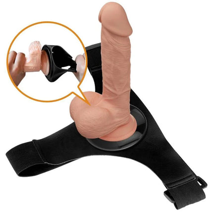 PRETTY LOVE - HARNESS-HOSE UNIVERSAL-HARNESS MIT DILDO JERRY 21.8 CM NATUR - Geschirre