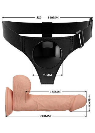 PRETTY LOVE - HARNESS-HOSE UNIVERSAL-HARNESS MIT DILDO JERRY 21.8 CM NATUR - Geschirre