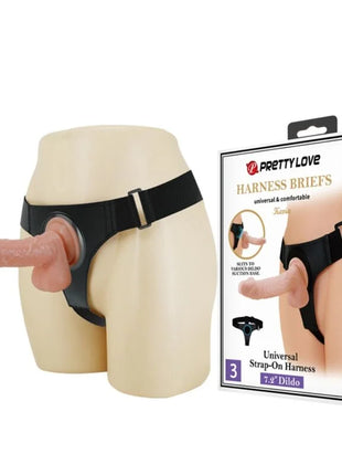 PRETTY LOVE - HARNESS-HOSE UNIVERSAL-HARNESS MIT DILDO KEVIN 19 CM NATURAL - Geschirre
