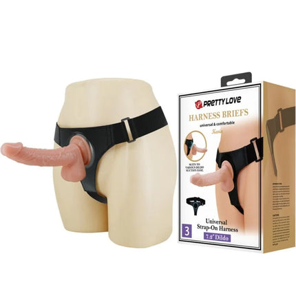 PRETTY LOVE - HARNESS-HOSE UNIVERSAL-HARNESS MIT DILDO KEVIN 19 CM NATURAL - Geschirre