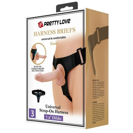 PRETTY LOVE - HARNESS-HOSE UNIVERSAL-HARNESS MIT DILDO KEVIN 19 CM NATURAL - Geschirre