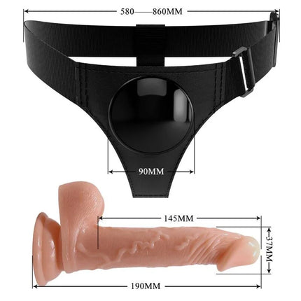 PRETTY LOVE - HARNESS-HOSE UNIVERSAL-HARNESS MIT DILDO KEVIN 19 CM NATURAL - Geschirre