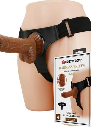 PRETTY LOVE - HARNESS-HOSE UNIVERSAL-HARNESS MIT DILDO MICHEAL 20 CM SCHWARZ - Geschirre