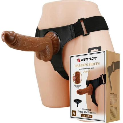 PRETTY LOVE - HARNESS-HOSE UNIVERSAL-HARNESS MIT DILDO MICHEAL 20 CM SCHWARZ - Geschirre