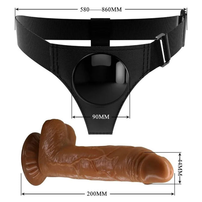 PRETTY LOVE - HARNESS-HOSE UNIVERSAL-HARNESS MIT DILDO MICHEAL 20 CM SCHWARZ - Geschirre