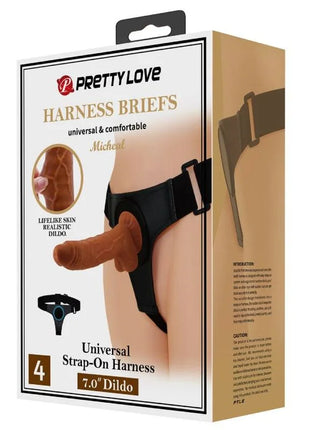 PRETTY LOVE - HARNESS-HOSE UNIVERSAL-HARNESS MIT DILDO MICHEAL 20 CM SCHWARZ - Geschirre