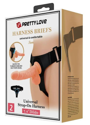 PRETTY LOVE - HARNESS-HOSE UNIVERSAL-HARNESS MIT DILDO TOM 20 CM NATUR - Geschirre