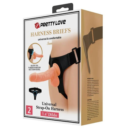 PRETTY LOVE - HARNESS-HOSE UNIVERSAL-HARNESS MIT DILDO TOM 20 CM NATUR - Geschirre