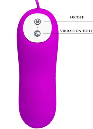 Vibrationsspielzeug pretty love harriet massager-stimulator mit glattem, glänzendem lila körper und zwei bedientasten oben