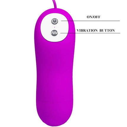 Vibrationsspielzeug pretty love harriet massager-stimulator mit glattem, glänzendem lila körper und zwei bedientasten oben