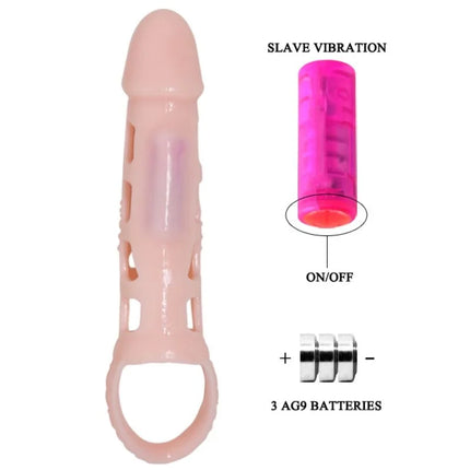 PRETTY LOVE - HARRISON PENIS EXTENDER COVER MIT VIBRATION UND RIEMEN 13.5 CM - Penishülle
