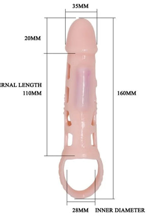 PRETTY LOVE - HARRISON PENIS EXTENDER COVER MIT VIBRATION UND RIEMEN 13.5 CM - Penishülle