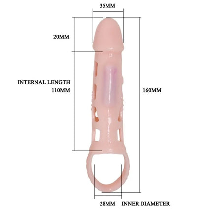 PRETTY LOVE - HARRISON PENIS EXTENDER COVER MIT VIBRATION UND RIEMEN 13.5 CM - Penishülle
