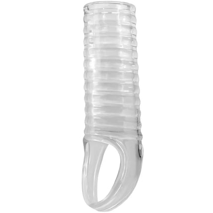 Pretty love hartman penishülse transparent klare, gerippte silikonfingerhülle mit glattem, transparentem finish und offenem ring am fuß