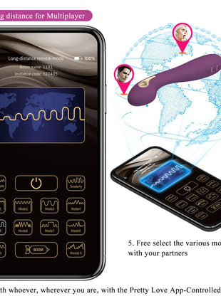 PRETTY LOVE - HECTOR ELECTROSHOCK VIBRATOR PER APP-STEUERUNG LILA - G-Punkt-Vibrator