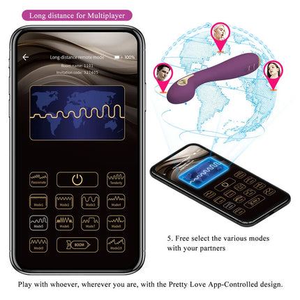 PRETTY LOVE - HECTOR ELECTROSHOCK VIBRATOR PER APP-STEUERUNG LILA - G-Punkt-Vibrator