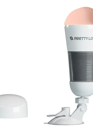 Pretty love hedy vagina masturbator mit vibration in weiß und grau mit pfirsichfarbenem silikonaufsatz
