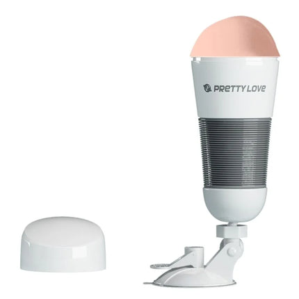 Pretty love hedy vagina masturbator mit vibration in weiß und grau mit pfirsichfarbenem silikonaufsatz