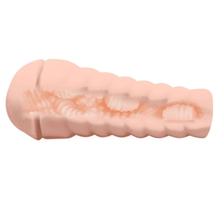 Pink silikon analplug mit strukturierten rillen und inneren graten aus der pretty love hedy vagina masturbator mit vibration serie