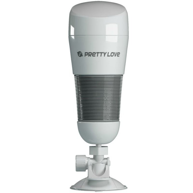 Weißer plastik suction cup mount von prettylove mit geriffeltem mittleren bereich für den vagina-masturbator hedy