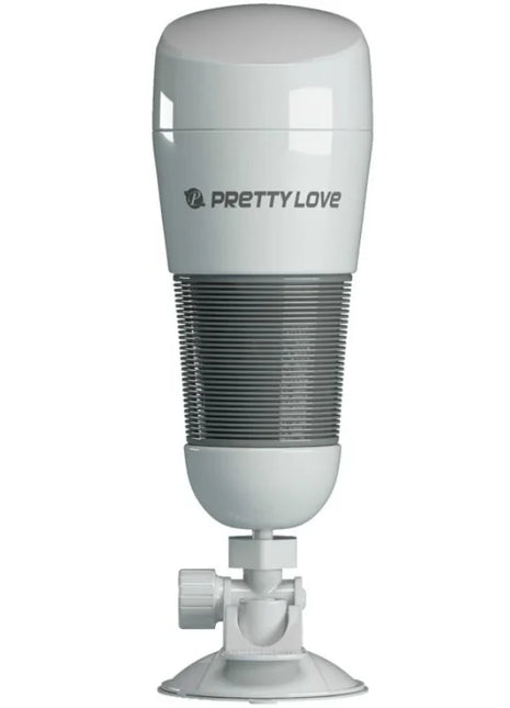 Weißer plastik suction cup mount von prettylove mit geriffeltem mittleren bereich für den vagina-masturbator hedy