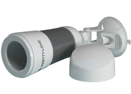 Weißes kunststoff saugnapf außenlampe mit flexiblem geripptem schwarz weißem körper im produkt pretty love hedy weisser vagina-masturbator