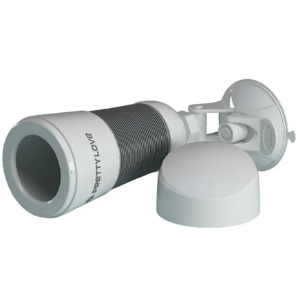 Weißes kunststoff saugnapf außenlampe mit flexiblem geripptem schwarz weißem körper im produkt pretty love hedy weisser vagina-masturbator