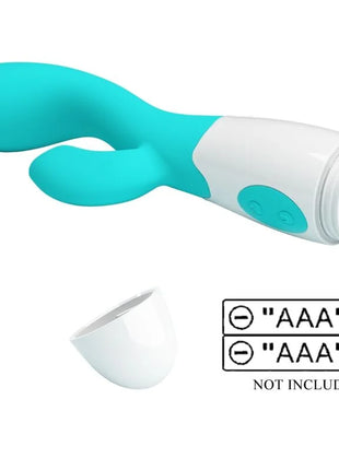 Teal und weiße silikon rabbit-vibrator mit glattem ergonomischem design von pretty love helliger g-spot-vibrator aquagrün