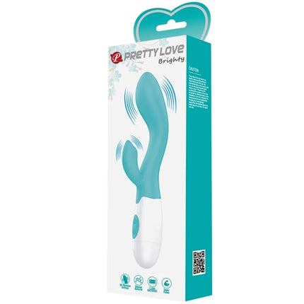 Teal und weiße pretty love helliger g-spot-vibrator im retail verpackung in aquagrün für gezielte stimulation