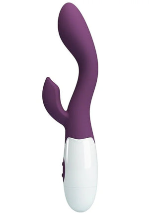 Purple und weiße silikonhasenförmige PRETTY LOVE helliger g-spot-vibrator mit glattem, gebogenem design