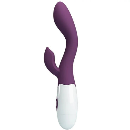 Purple und weiße silikonhasenförmige PRETTY LOVE helliger g-spot-vibrator mit glattem, gebogenem design