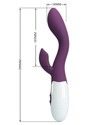 Lila silikon g punkt vibrator von pretty love in hasenform mit ergonomischem, gebogenem design