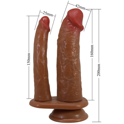 PRETTY LOVE - HULBERT DOPPELTER REALISTISCHER DILDO MIT VIBRATION - Doppeldildo