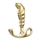 Pretty love jack prostatamassagegerät aus zinkleide gold mit abgerundeter spitze, verdrehtem schaft und ringbasis