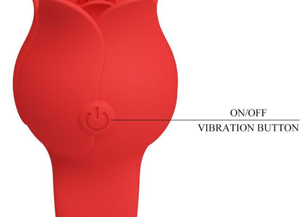 Roter silikon vibrator in rosenform mit an aus vibrationsknopf von pretty love jae rose förmiger fingervibrator 10 vibrationen
