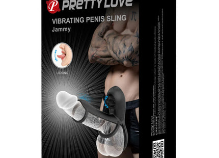 PRETTY LOVE - JAMMY PENIS-HÜLLE 12 VIBRATIONEN MIT WIEDERAUFLADBARER SILIKON-ZUNGE - Penisring für Paare