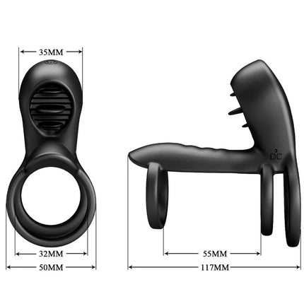 PRETTY LOVE - JAMMY PENIS-HÜLLE 12 VIBRATIONEN MIT WIEDERAUFLADBARER SILIKON-ZUNGE - Penisring für Paare