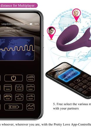 PRETTY LOVE - JAYLEEN VIBRATOR MIT APP-FERNBEDIENUNG LILA - Vibrierendes Ei