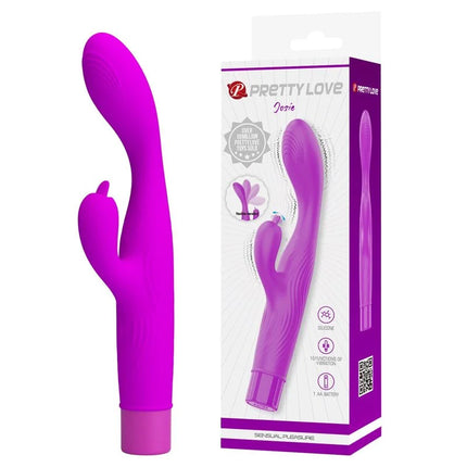 Lila pretty love josie silikon doppelstimulations-vibrator mit strukturierter oberfläche für gleichzeitige stimulation