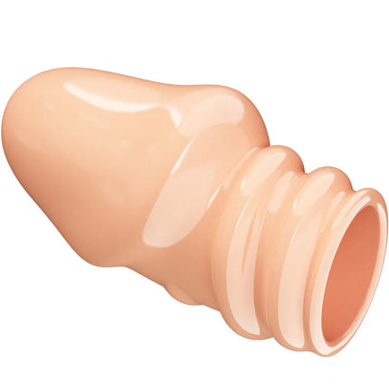 Peachfarbener silikonpenisverdicker pretty love jeremy mit gerippter oberfläche und zugespitztem ende