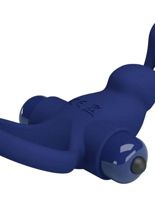 Blauer silikon vibrator von pretty love in hasenform mit glänzendem finish und abgerundeten ohren