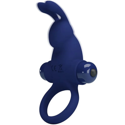 Pretty love jiro kaninchenring blau aus tiefblauem silikon mit glänzendem finish und integrierter led leuchte