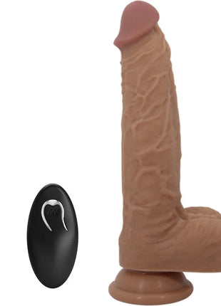 Tan silikon dildo pretty love jonathan 21 cm mit strukturierter oberfläche und schwarzer fernbedienung