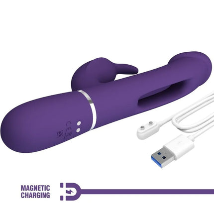 PRETTY LOVE - KAMPAS RABBIT 3 IN 1 MULTIFUNKTIONSVIBRATOR MIT ZUNGE VIOLETT - Rabbit-Vibratoren