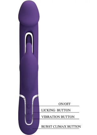 PRETTY LOVE - KAMPAS RABBIT 3 IN 1 MULTIFUNKTIONSVIBRATOR MIT ZUNGE VIOLETT - Rabbit-Vibratoren