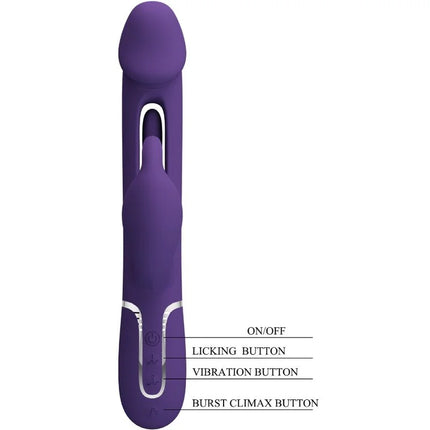 PRETTY LOVE - KAMPAS RABBIT 3 IN 1 MULTIFUNKTIONSVIBRATOR MIT ZUNGE VIOLETT - Rabbit-Vibratoren