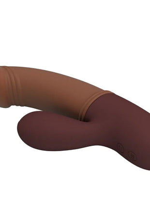 Brauner silikon doppelköpfiger vibrator mit glatter matter oberfläche und ergonomischem design von pretty love kane g-spot vibrator & sauger