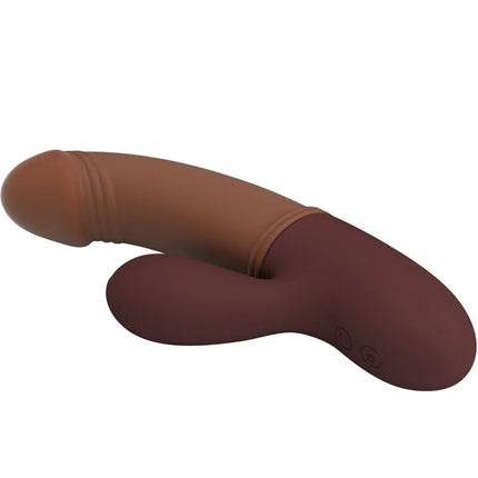 Brauner silikon doppelköpfiger vibrator mit glatter matter oberfläche und ergonomischem design von pretty love kane g-spot vibrator & sauger