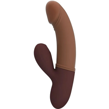 Brauner silikon erwachsenen toy mit gebogenem realistischem design und zweifarbiger coloration der pretty love kane g-spot vibrator und sauger