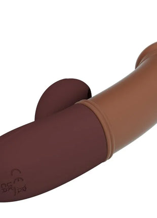 Brauner silikon-pretty love kane g-spot vibrator und sauger mit gebogenem design und abgerundetem kopf